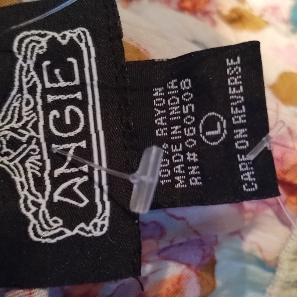 Angie Women's Smocked Babydoll Tiered Cottagecore Boho Whimsical Mini Dress Sz L — image 8 of 8